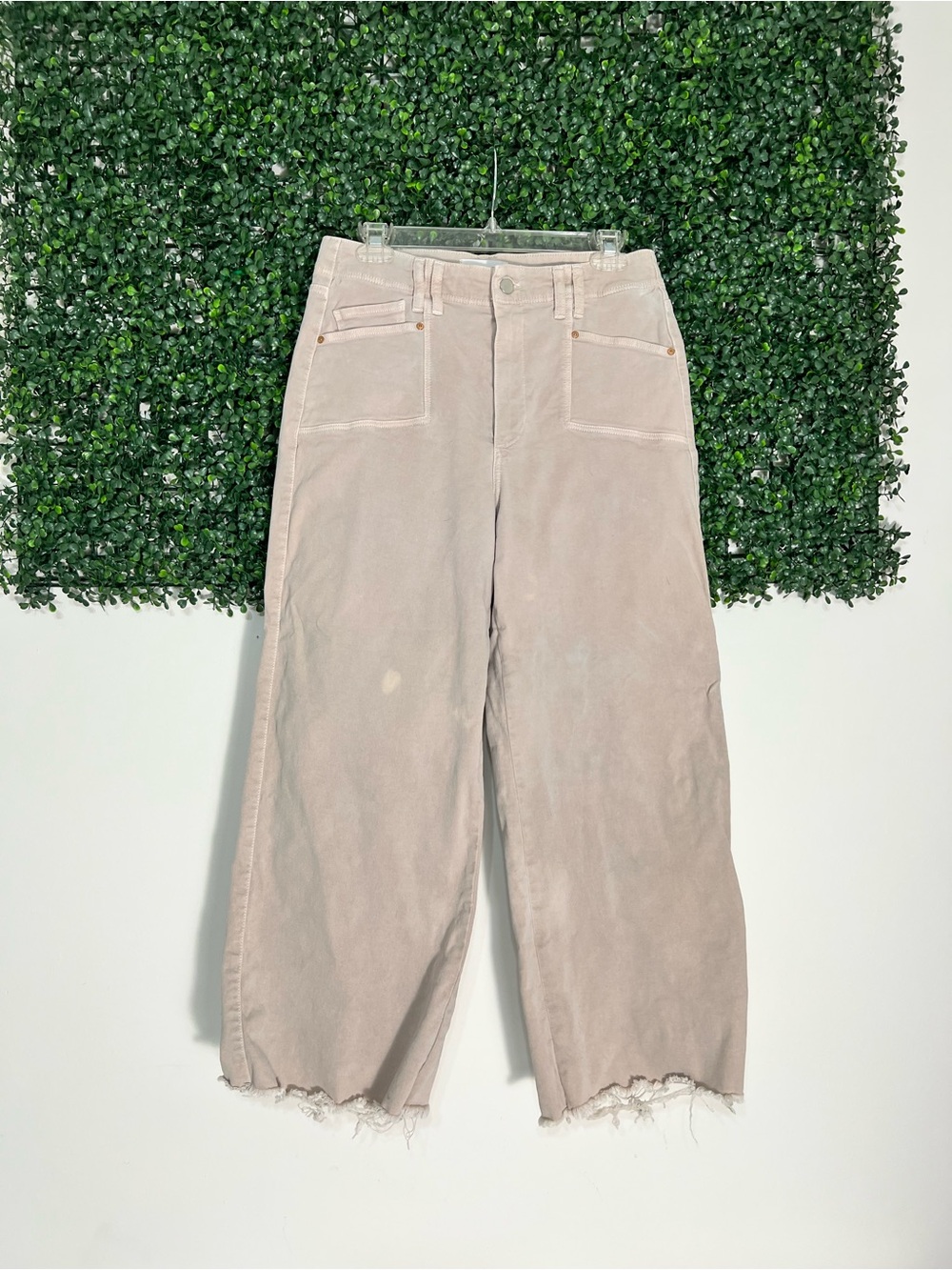Paige Anessa Wide Leg Jeans cream/Tan size 28